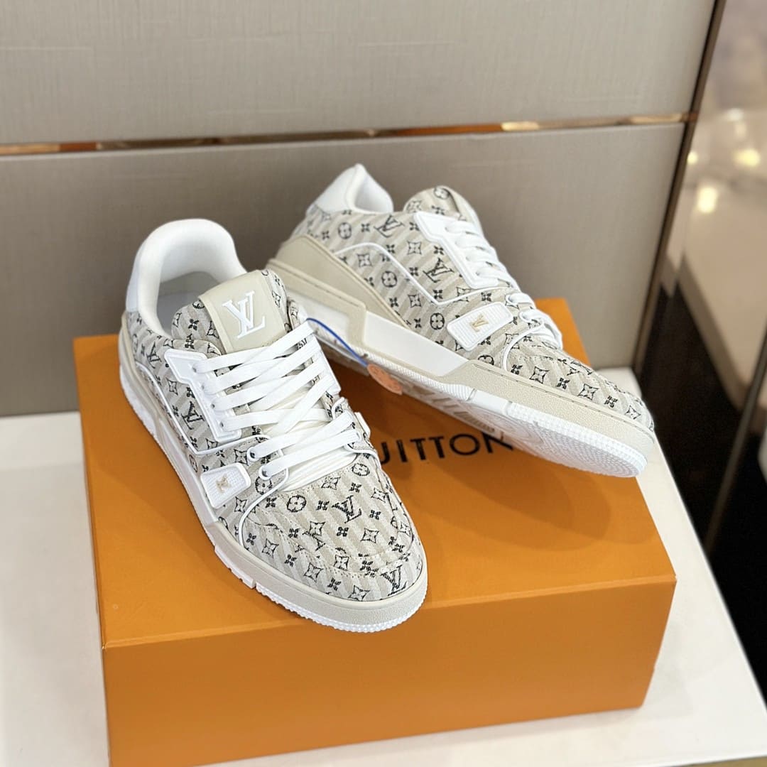 GIÀY LOUIS VUITTON TRAINER MONOGRAM DENIM SNEAKERS SHOES AAA