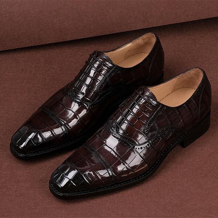 Giày công sở Oxford Cap-Toe Da Cá Sấu Alligator