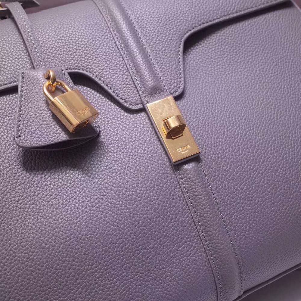 TÚI Celine Women Medium16 Bag in Grained Calfskin-Grey