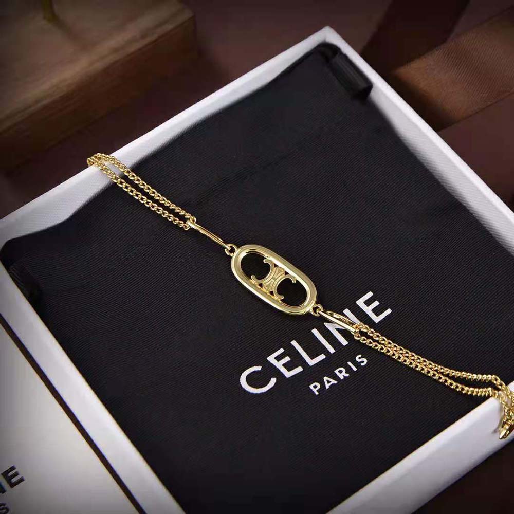 DÂY Celine Women Maillon Triomphe Bracelet in Brass with Gold Finish