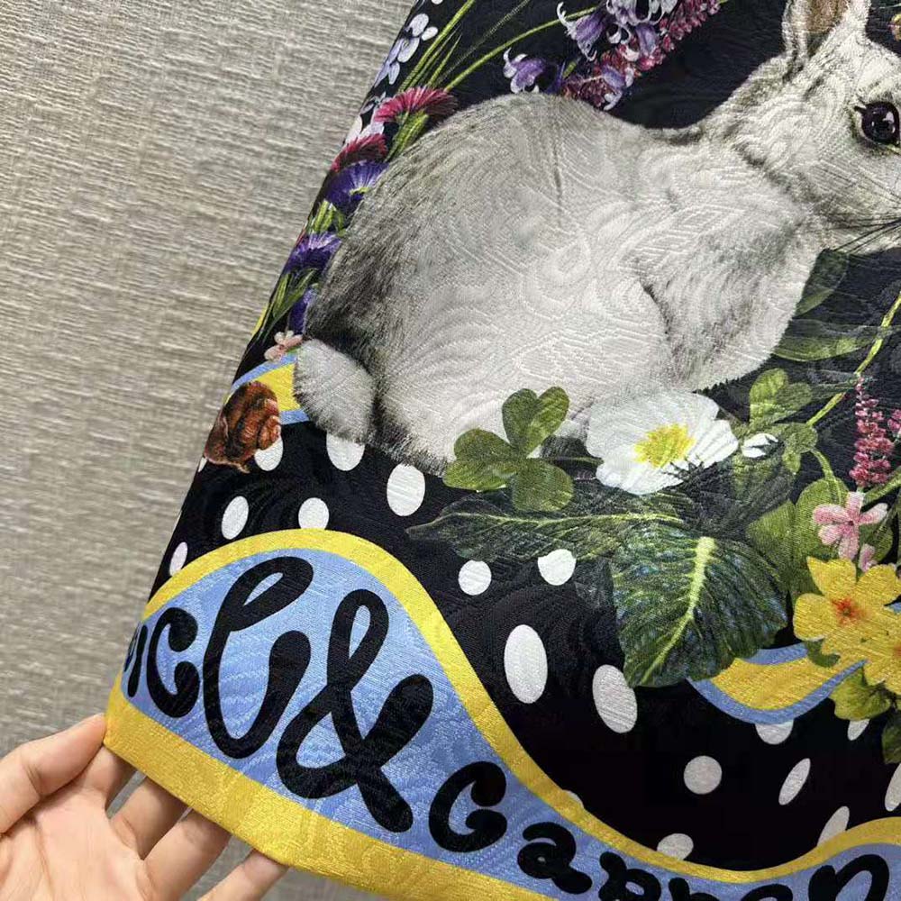 Chân váy Dolce Gabbana D&G Rabbit-Print Brocade Miniskirt