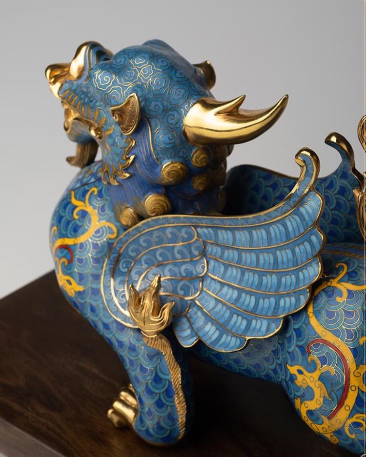 TƯỢNG CẢNH THÁI LAM TỲ HƯU ĐỒNG PHONG THỦY MẠ VÀNG 24K