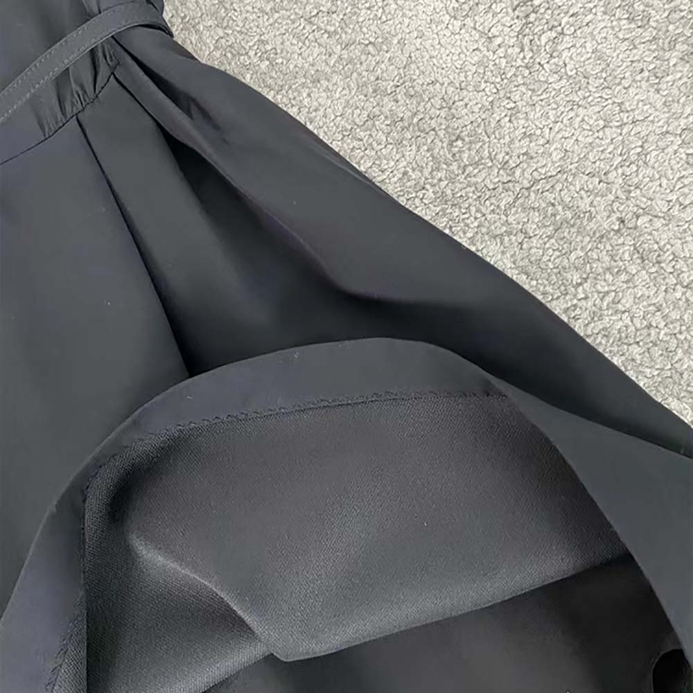 Váy Dior Belted Short Dress Black Wool and Silk