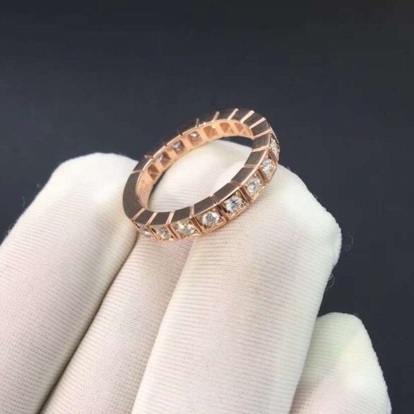 NHẪN CHOPARD ICE CUBE PIAGET DIAMOND RING ROSE GOLD 18K