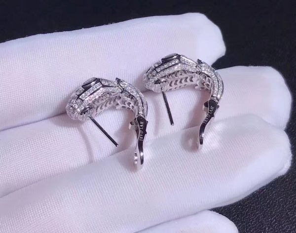 Bông tai BVLGARI Serpenti Full Diamond Pavé vàng trắng 18K