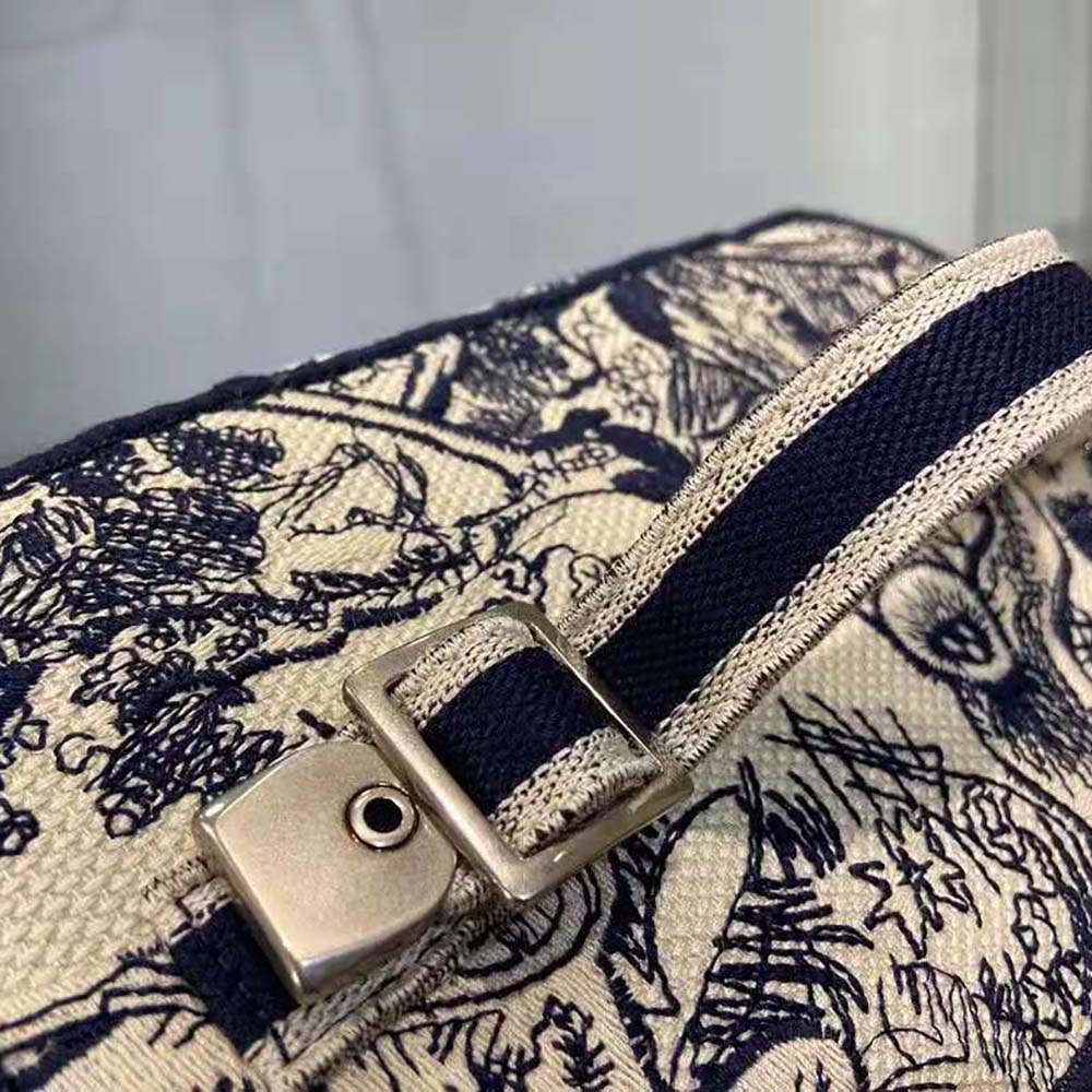 TÚI Dior Women Diortravel Vanity Case Blue Toile de Jouy Embroidery