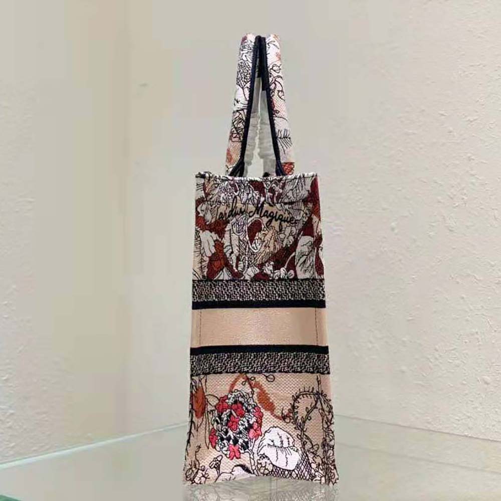 TÚI Christian Dior Tote Powder Pink Dior Jardin Magique Embroidery