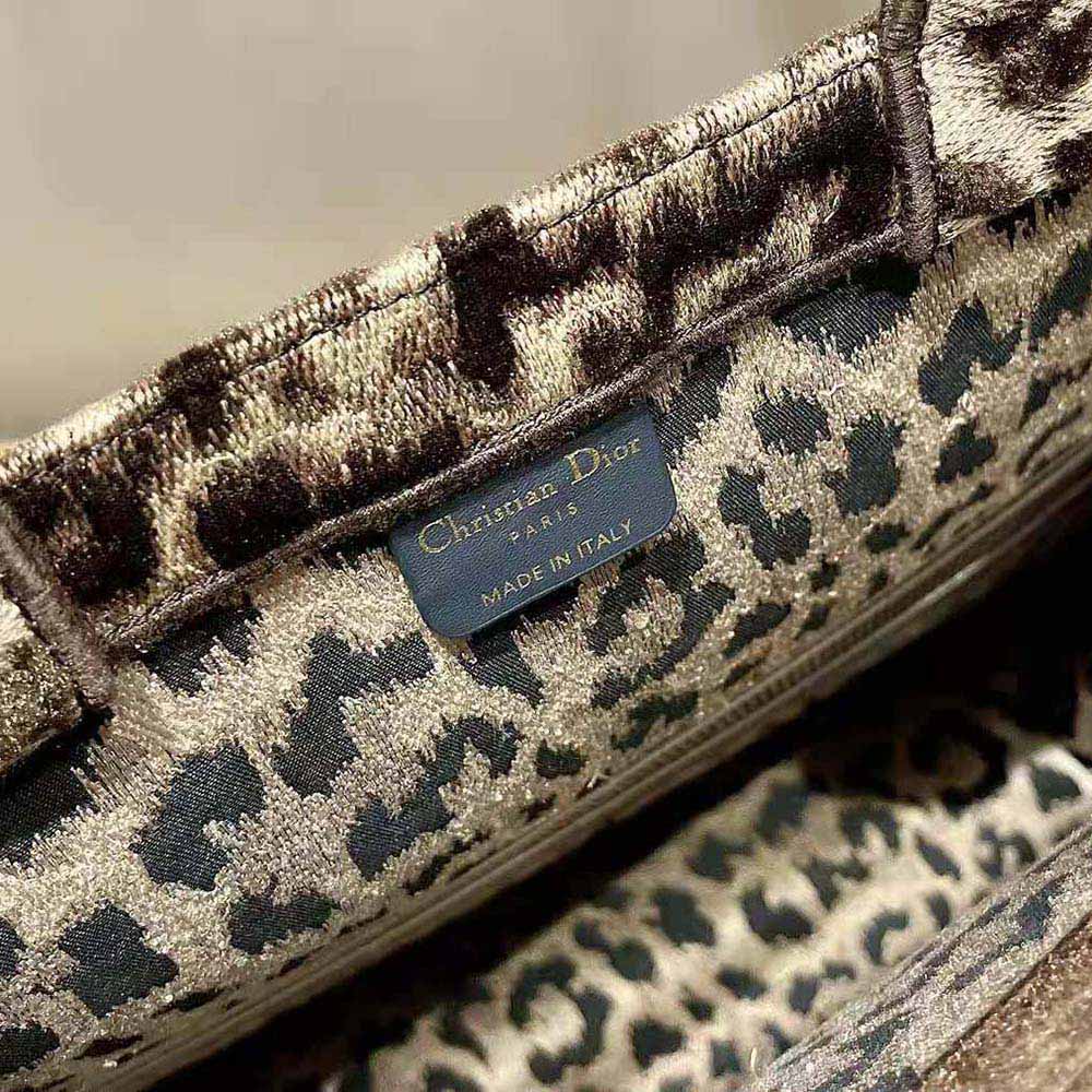 TÚI Dior Women Book Tote Beige Multicolor Mizza Embroidered Velvet