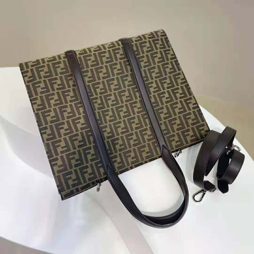 TÚI Fendi Shopper FF Jacquard Fabric Bag