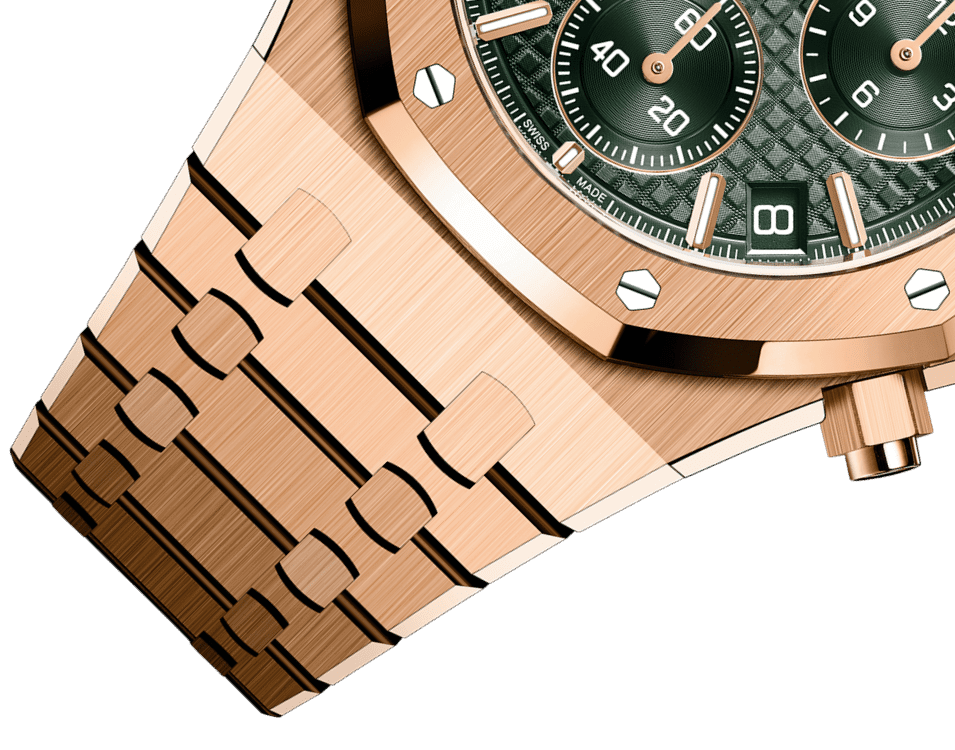 Đồng hồ Audemars Piguet Royal Oak Chronograph Gold mặt số màu xanh olive