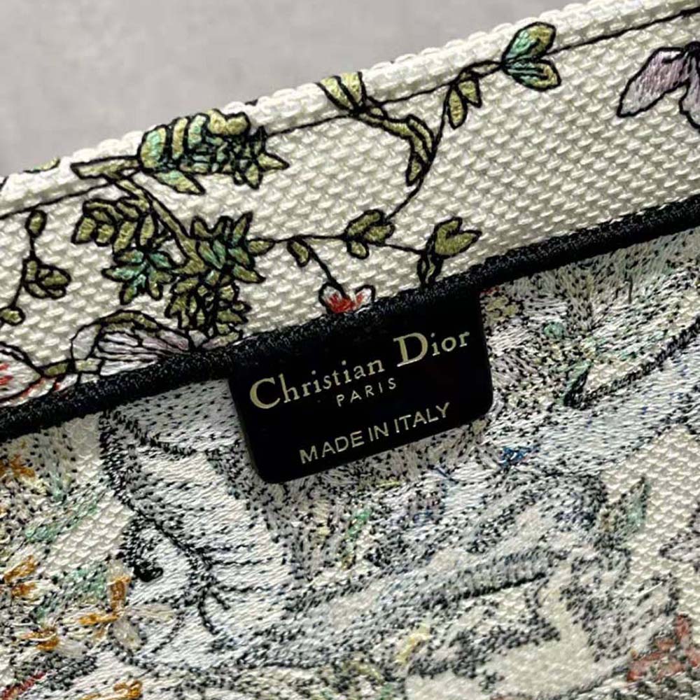 TÚI Dior Women Large Dior Book Tote Latte Multicolor D-Constellation Embroidery