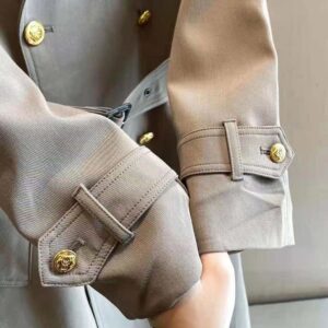 ÁO Celine Women Trench Coat in Wool and Cotton-Brown