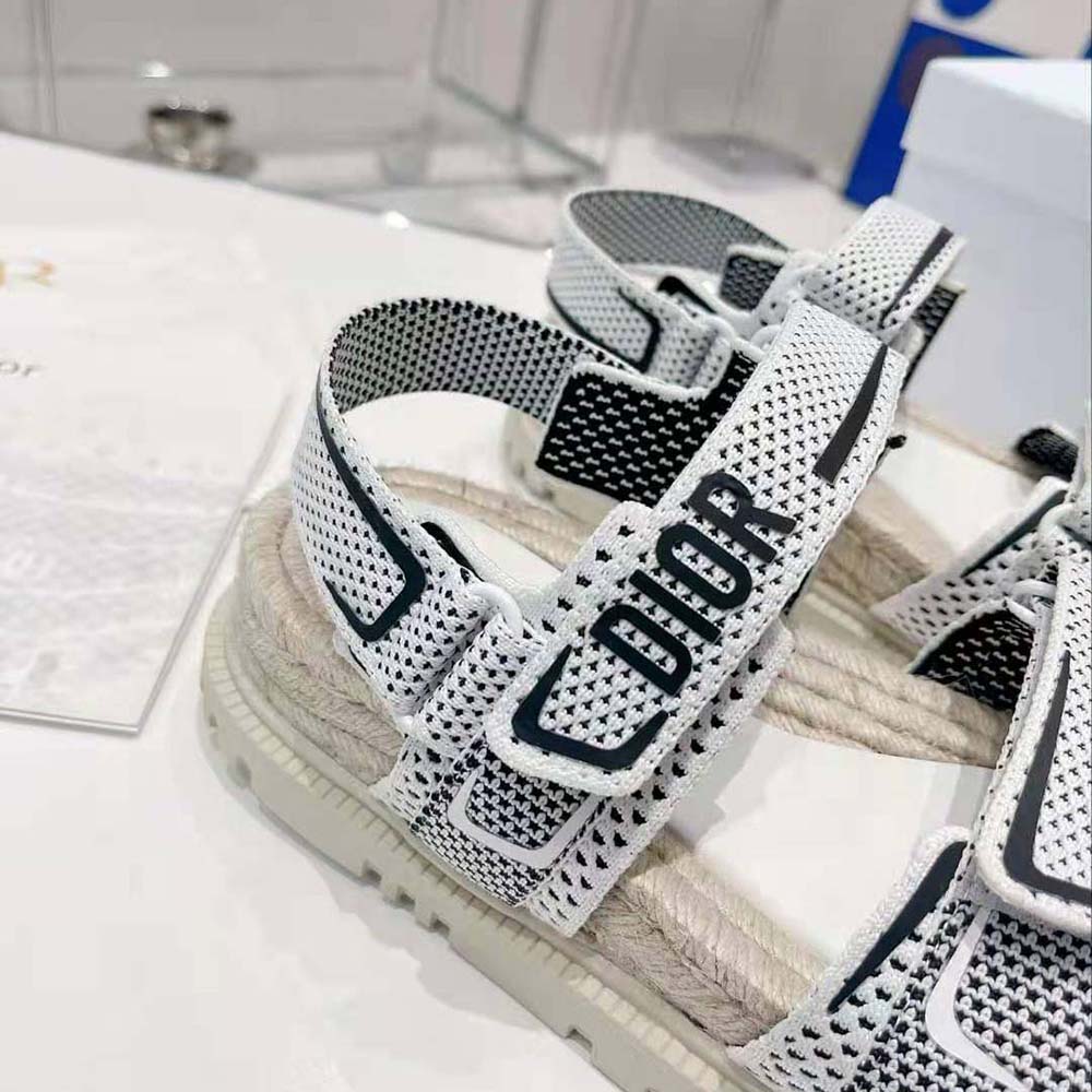 DÉP SANDAL DIOR Dioract Sandal White and Black Technical Mesh and Rubber