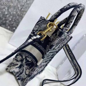 TÚI Dior Women Mini Dior Book Tote Phone Bag Blue Toile de Jouy Reverse Embroidery