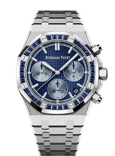 Đồng hồ Ademars Piguet Royal Oak Selfwinding Chronograph mặt số màu xanh navy niềng đá