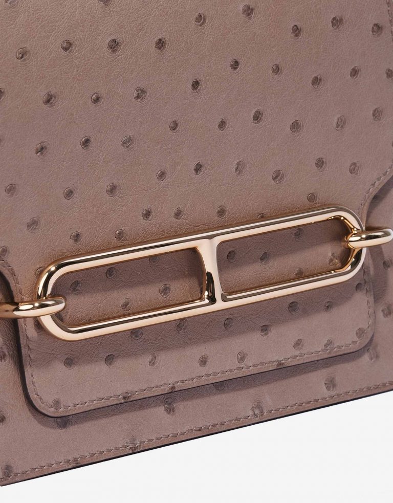 TÚI Hermès Roulis 18 Ostrich Gris Asphalte da đà điểu