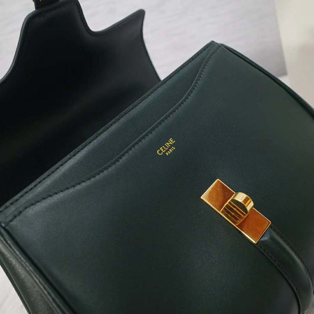 TÚI Celine Women Small 16 Bag in Satinated Calfskin-Dark Green