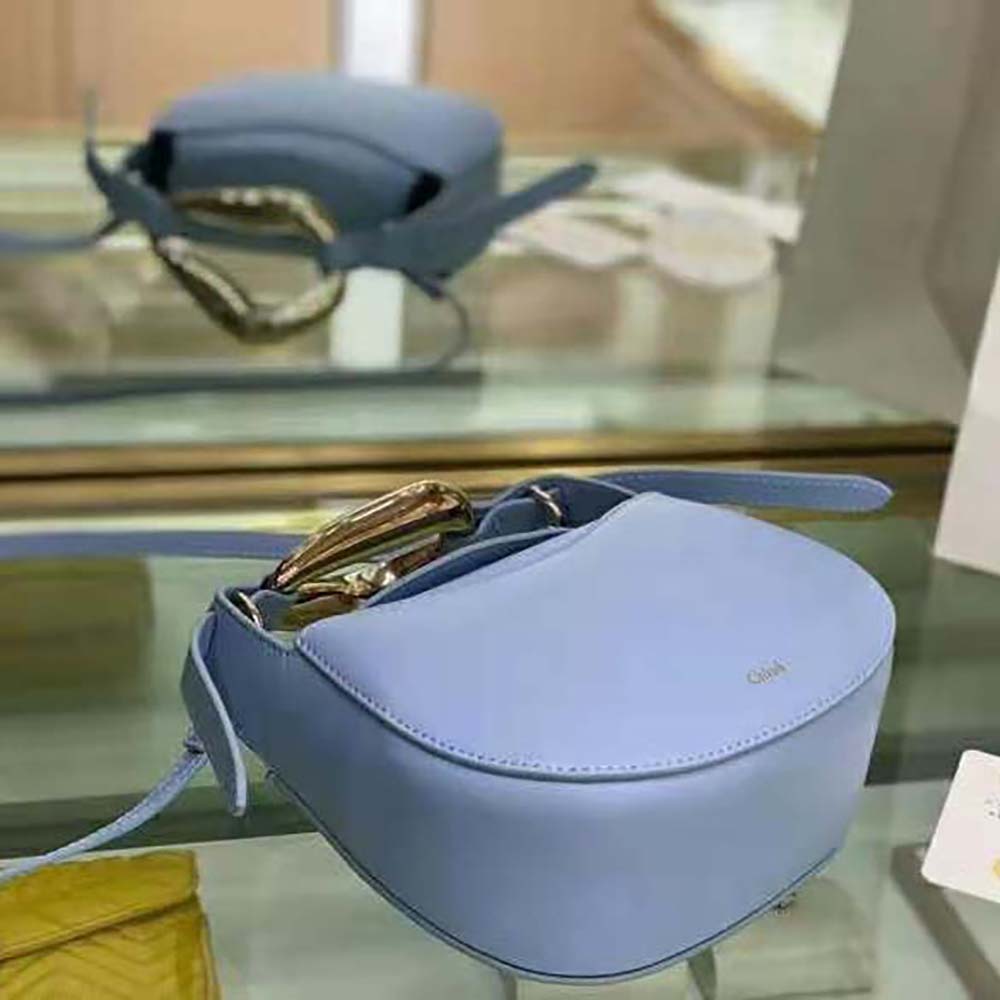 TÚI Chloe Kiss Small Purse in Small Grain Calfskin-Blue