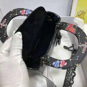 TÚI Dior Women Mini Lady Dior Bag Latte Multicolor Dior Pixel Zodiac Printed Calfskin