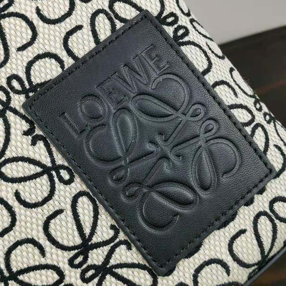 TÚI Loewe Oblong Anagram Pouch in Jacquard and Calfskin-Black