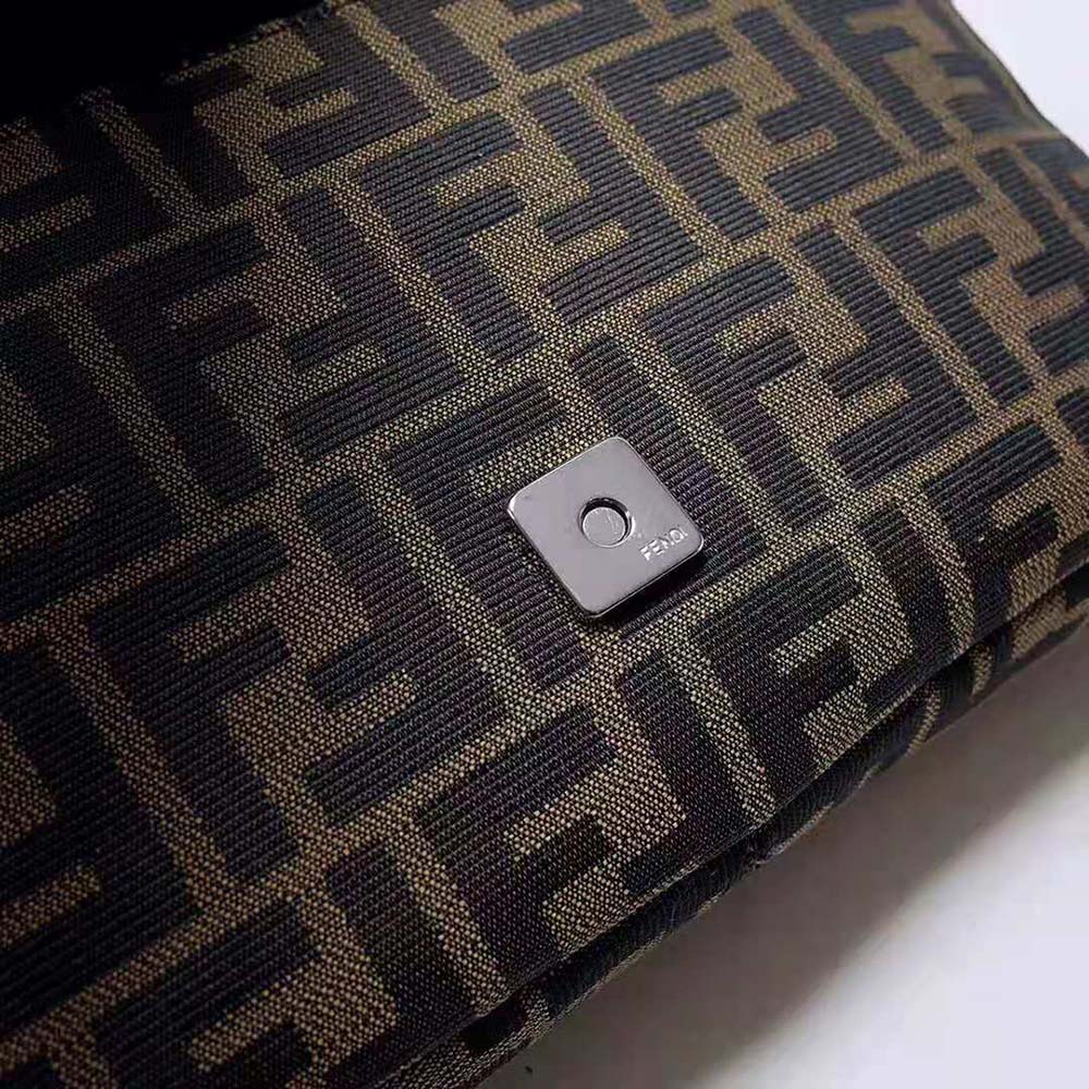 TÚI Fendi Women Baguette Brown Fabric Bag-Black