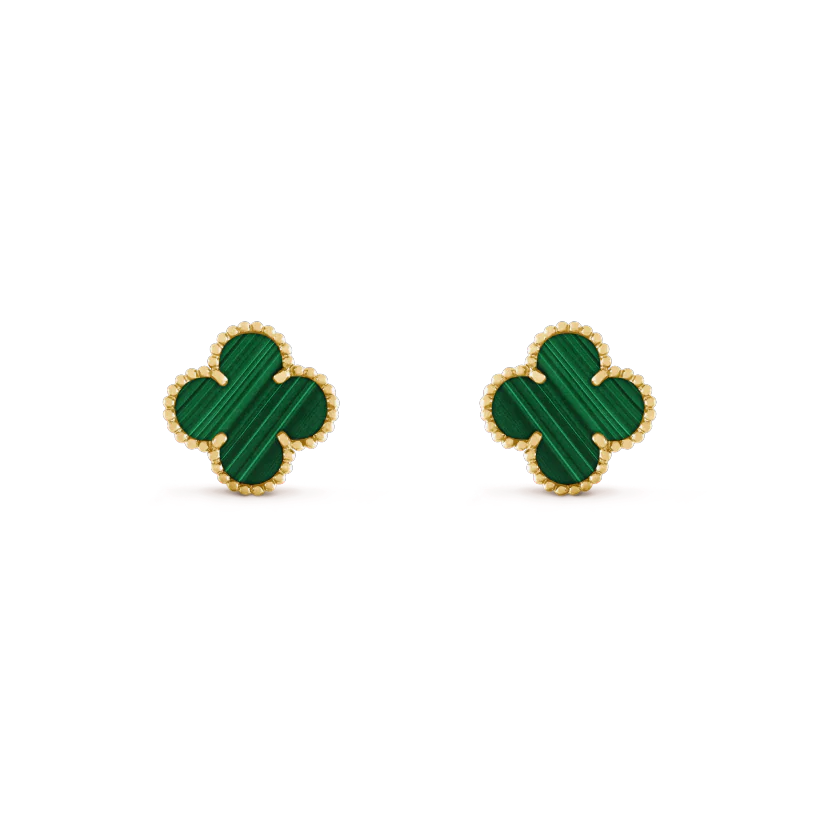 HOA TAI VAN CLEEF & ARPELS ALHAMBRA MALACHITE 18K YELLOW GOLD