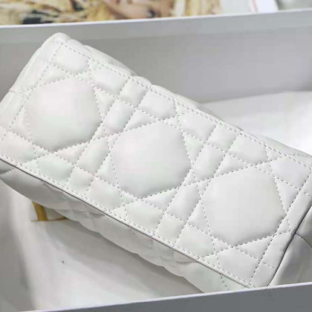 TÚI Dior Women Small Diortravel Nomad Pouch Latte Macrocannage Calfskin