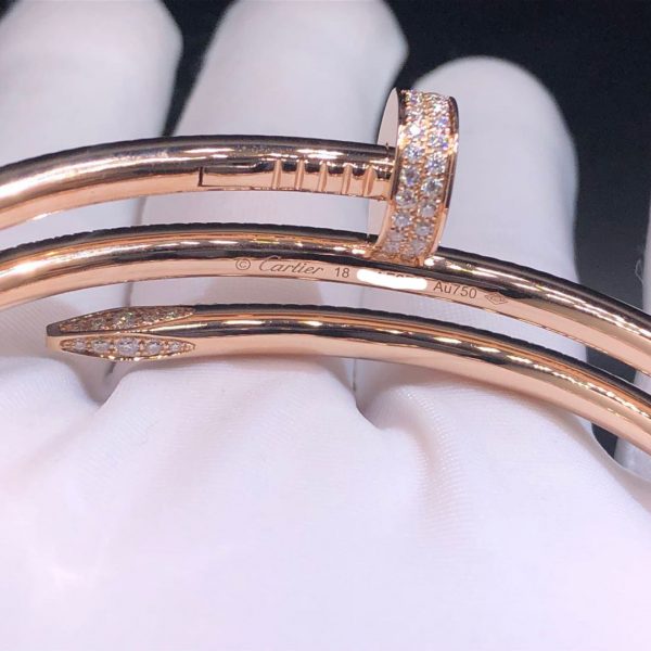 Vòng tay Cartier Juste Un Clou 2 kim cương vàng hồng 18K