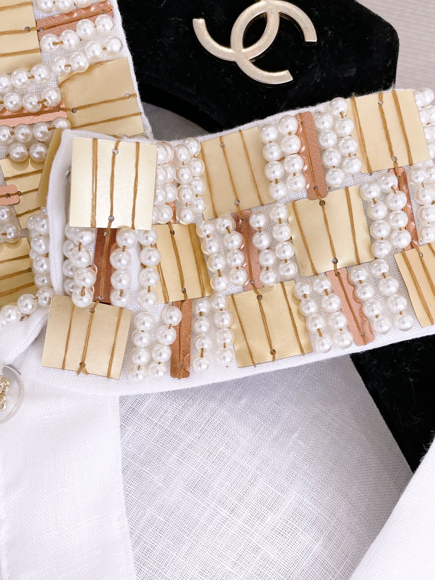 ĐẦM CHANEL MÀU TRẮNG NGỌC TRAI LONG DRESS High Classy
