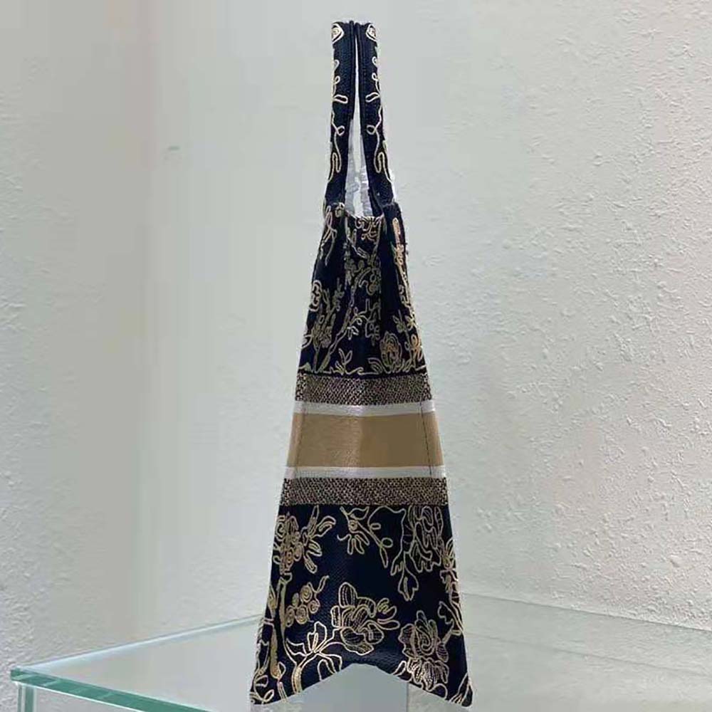 TÚI Christian Dior Black Dior Jardin D’Hiver Embroidered Cotton with Velvet and Metallic Thread