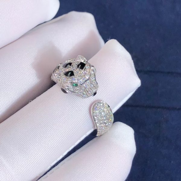 Nhẫn Cartier Panthère de Cartier Kim cương Ngọc lục bảo Mã não vàng trắng 18K