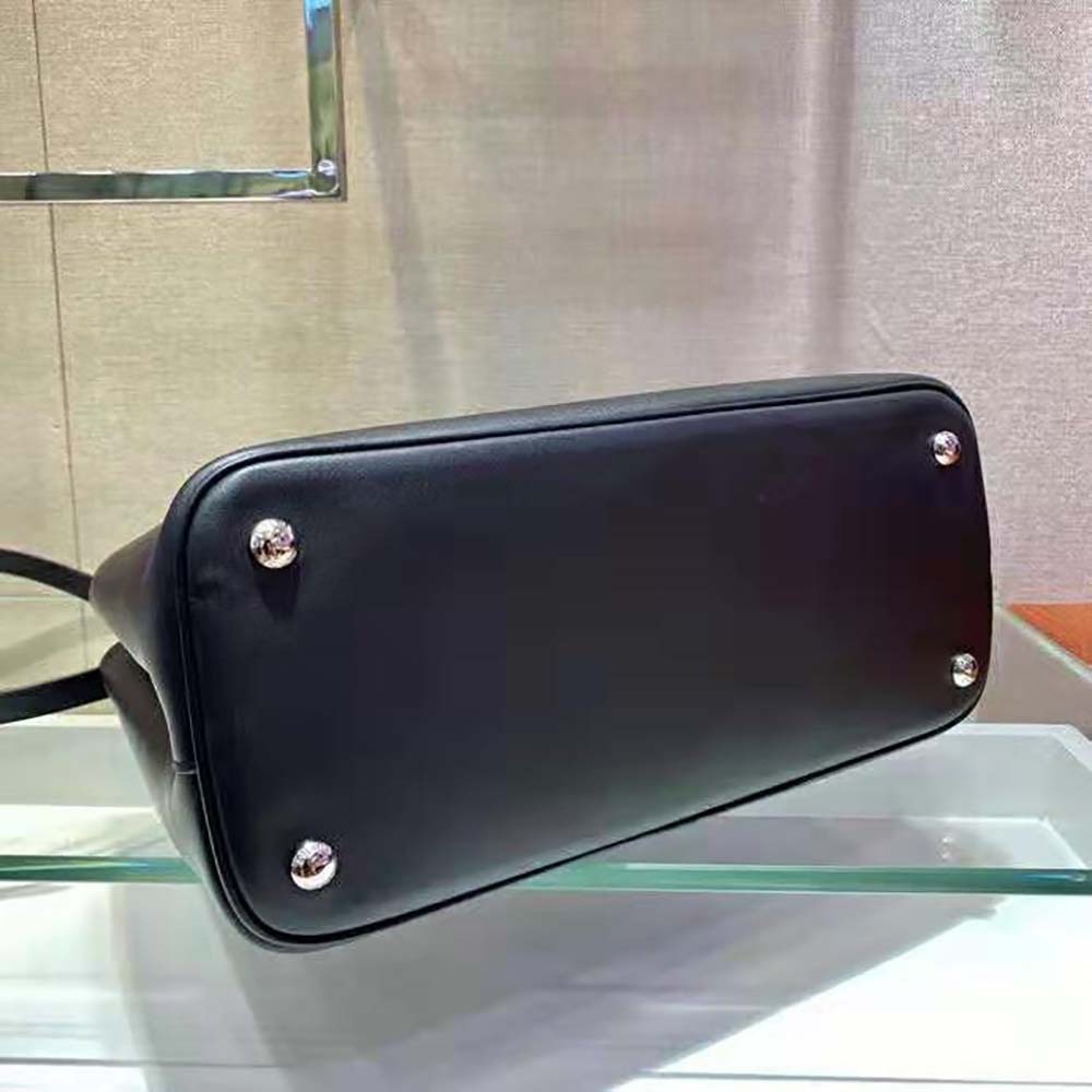 TÚI Prada Double Medium Leather Handbag-Black