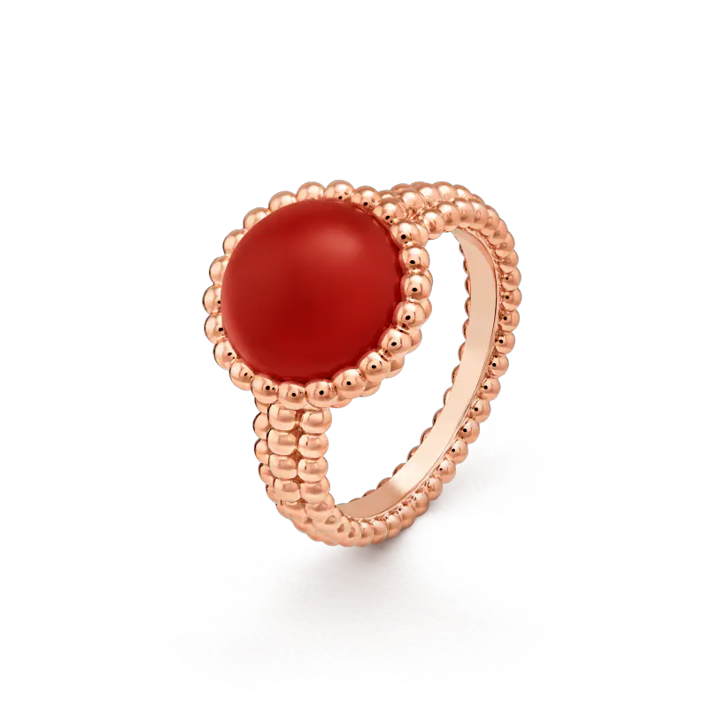 NHẪN VAN CLEEF & ARPELS PERLE'E COULEURS CARNELIAN 18K GOLD
