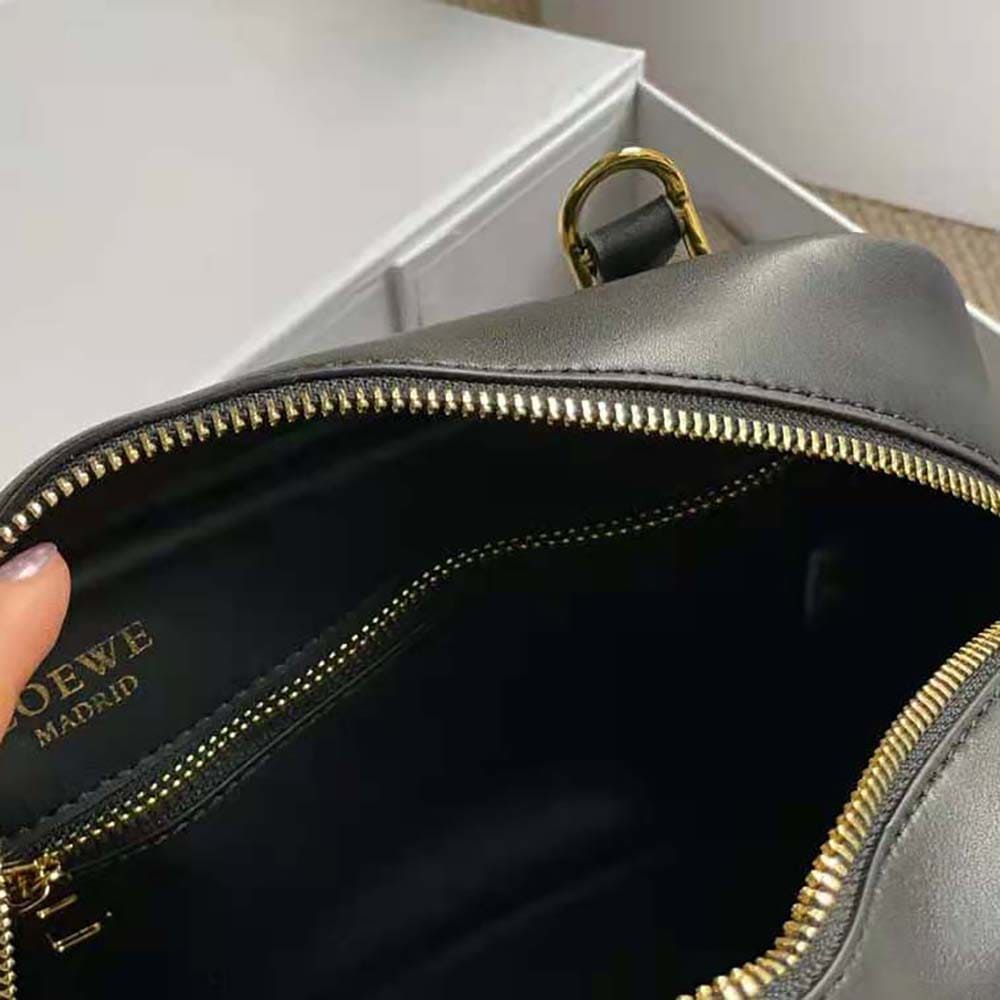 TÚI LOEWE Amazona 19 Square Bag bằng vải Jacquard và da bê đen