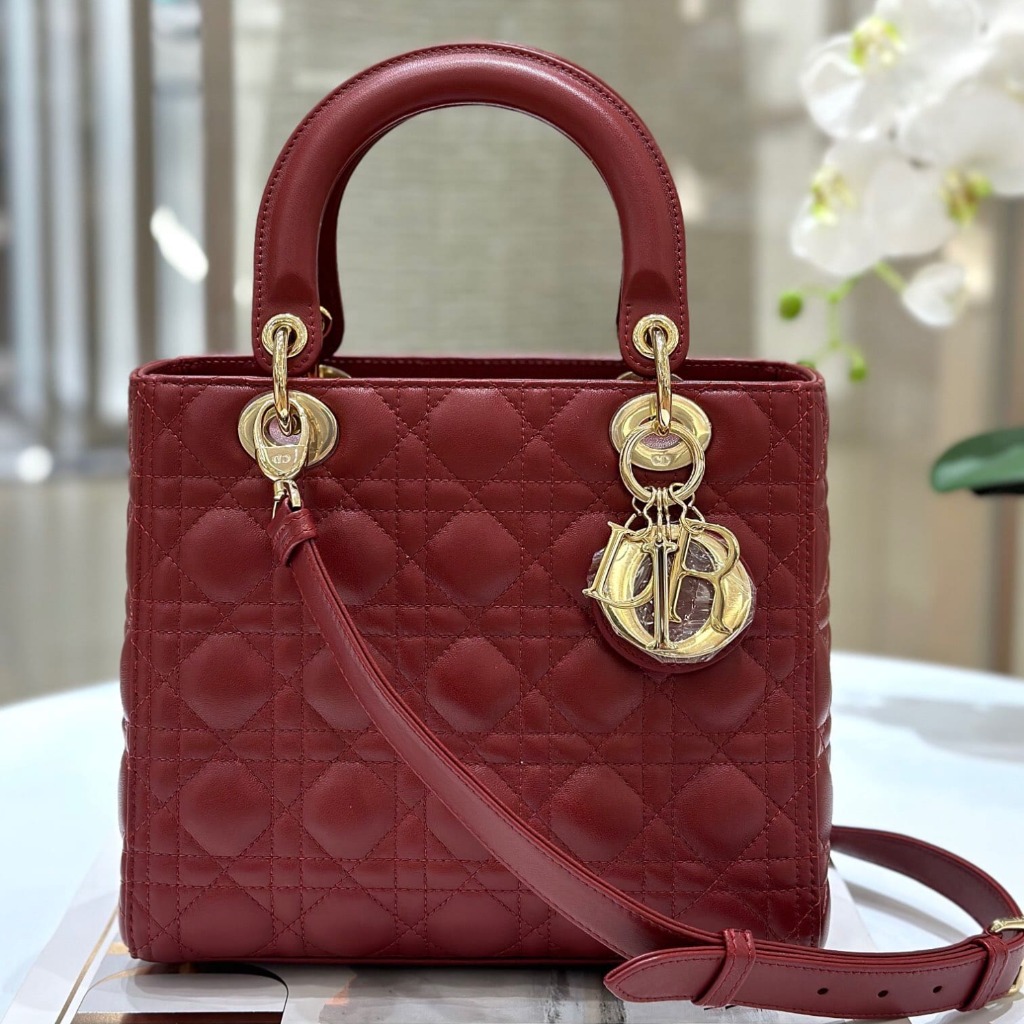 TÚI CHRISTIAN DIOR Lady Dior Bag Red Ferrari Cannage Lambskin Top Quality