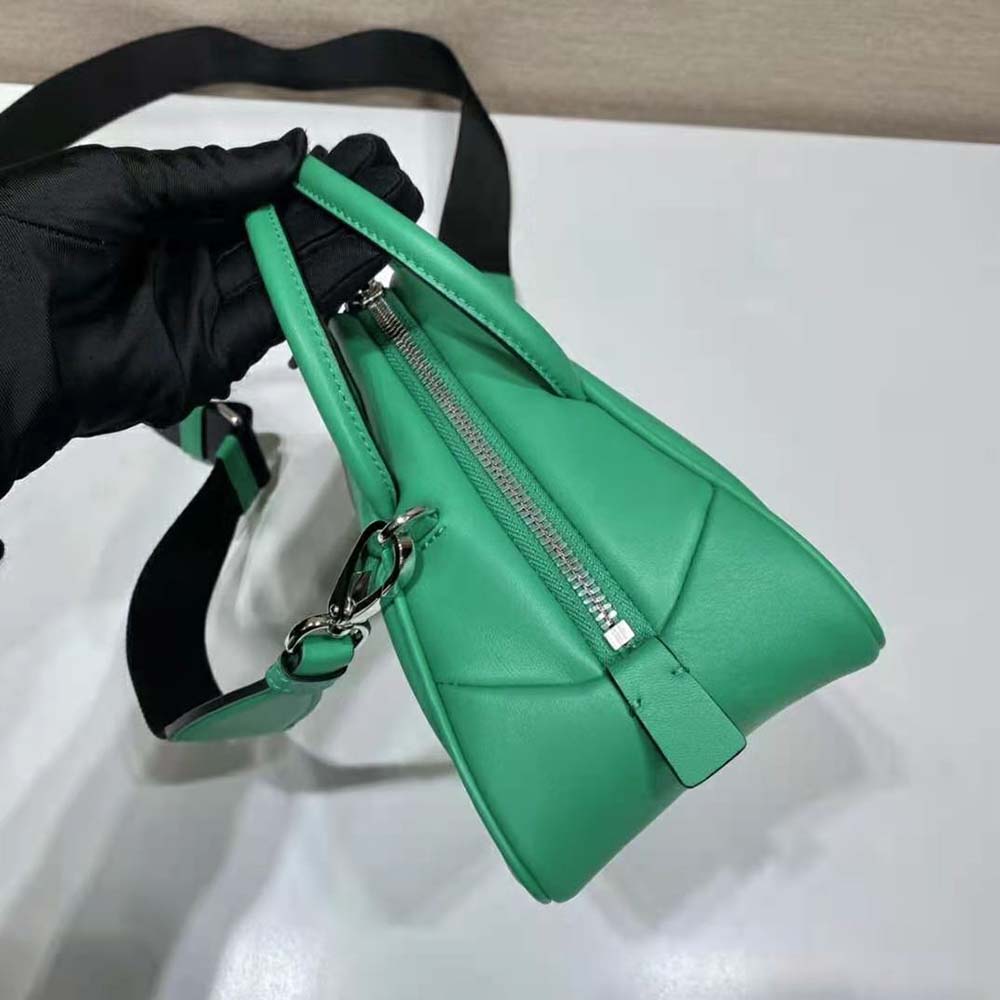 TÚI Prada Women Leather Prada Triangle Bag-Green