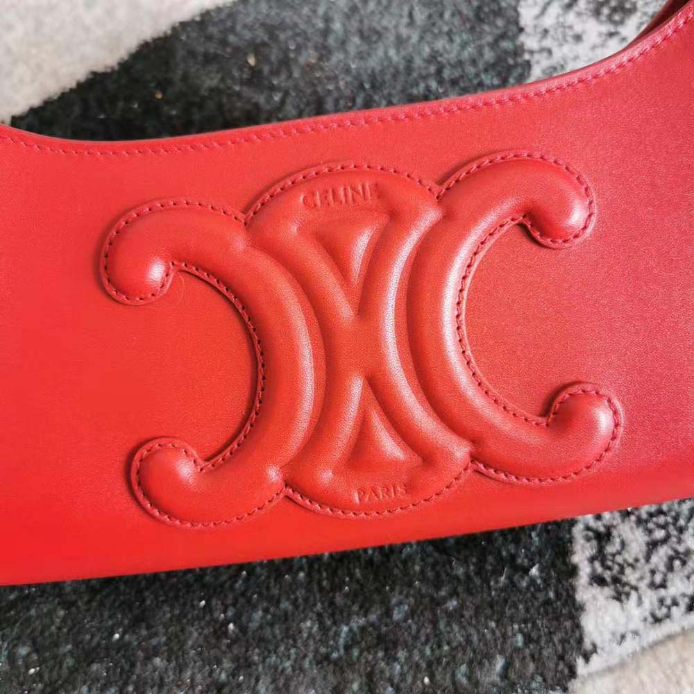 TÚI Celine Women Shoulder Bag Cuir Triomphe in Smooth Calfskin-Red