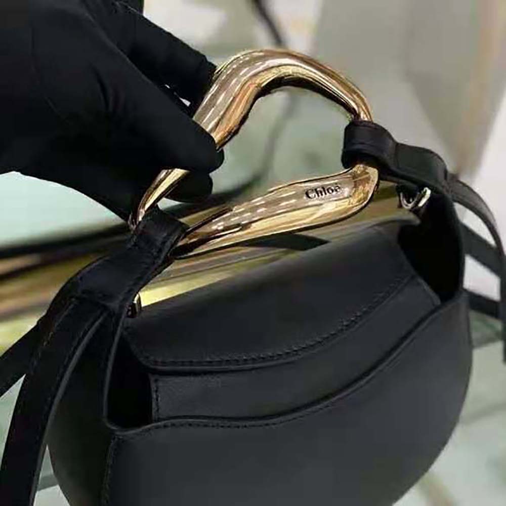 TÚI Chloe Women Kiss Small Purse in Small Grain Calfskin-Blacke