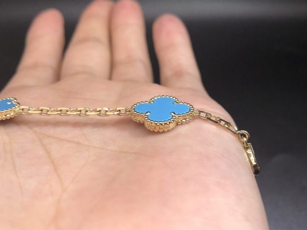 Vòng cổ Van Cleef & Arpels Alhambra Turquoise 20 Motif vàng hồng 18K