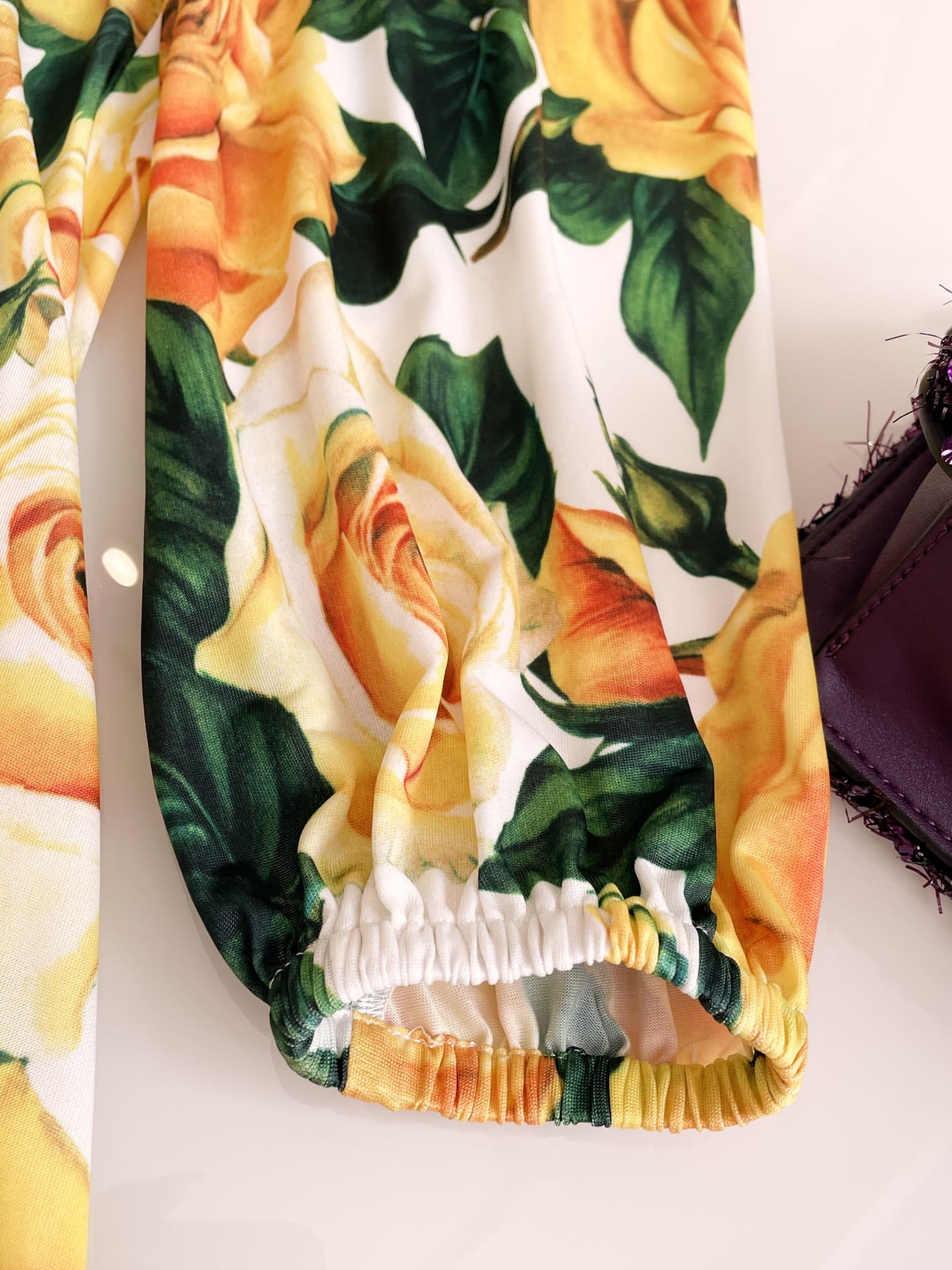 VÁY DOLCE & GABBANA V NECK GREEN YELLOW FLORAL PRINT DRESS High Classy