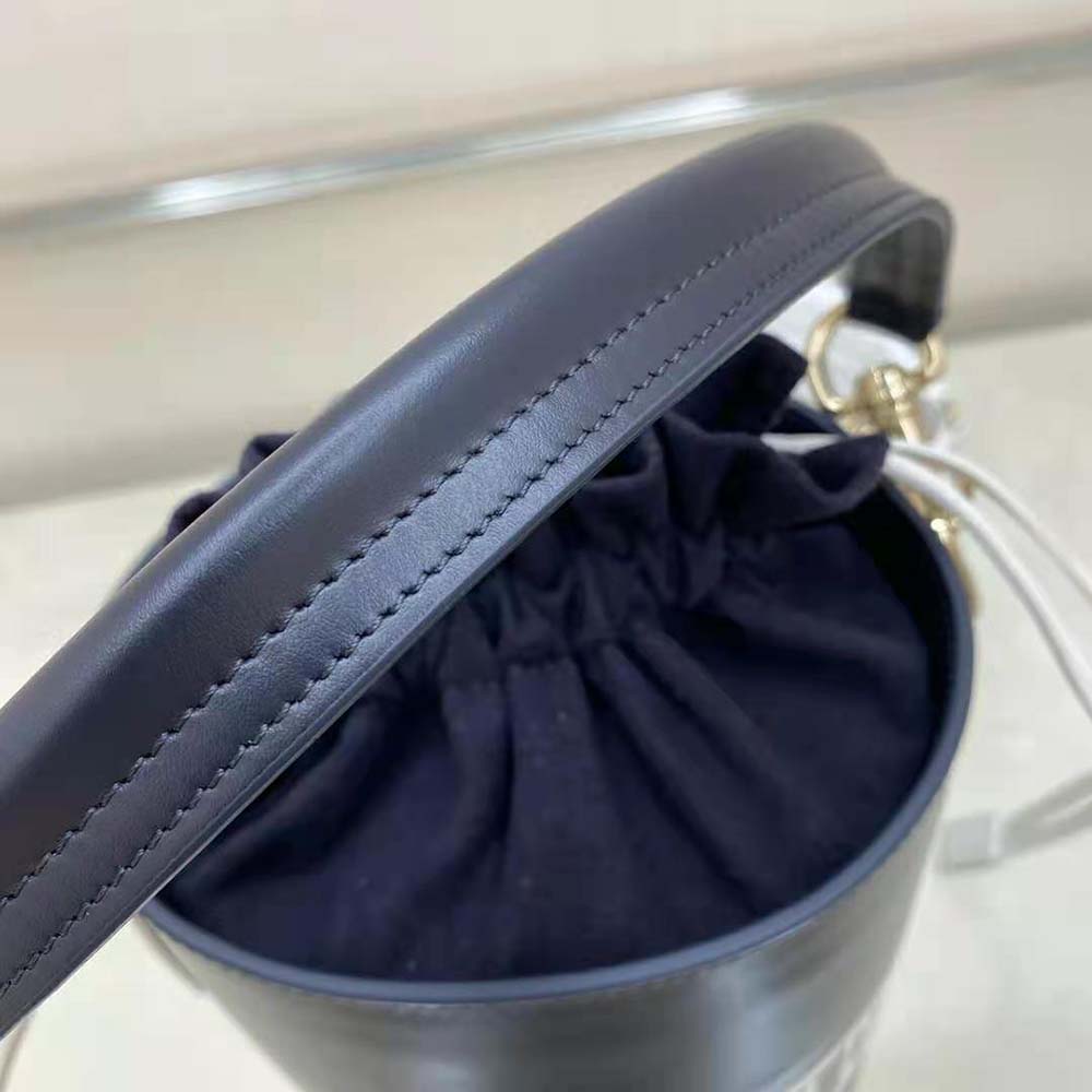 TÚI Dior Women Small Dior Vibe Bucket Bag Blue Smooth Calfskin