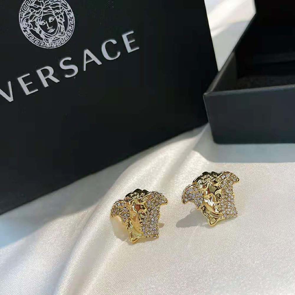 BÔNG TAI Versace Women Palazzo Dia Crystal Earrings-Gold