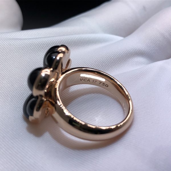 Nhẫn Van Cleef & Arpels Onyx Cosmos vàng hồng 18K