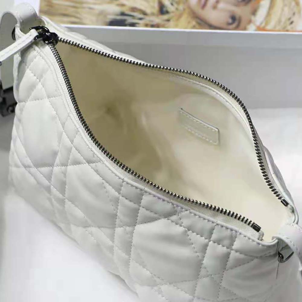 TÚI Dior Women Medium Diortravel Nomad Pouch Latte Macrocannage Calfskin