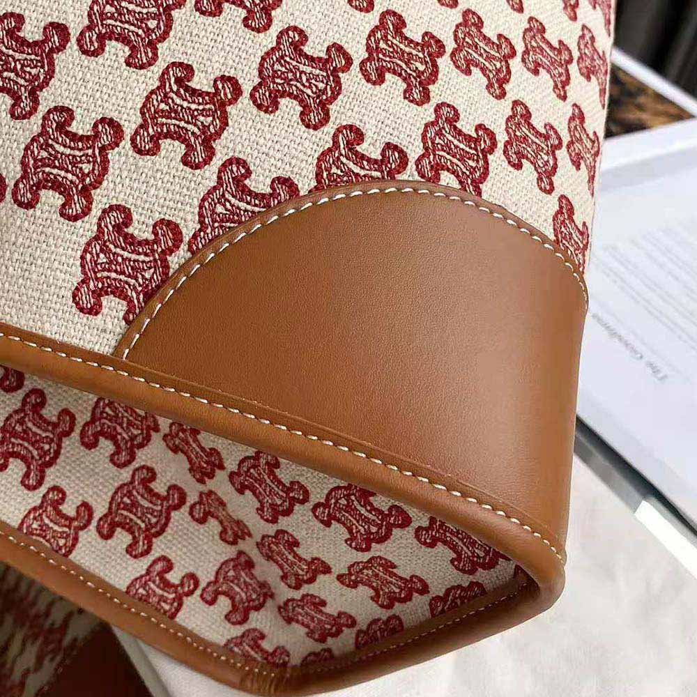 TÚI Celine Women Horizontal Cabas in Textile with Triomphe Embroidery