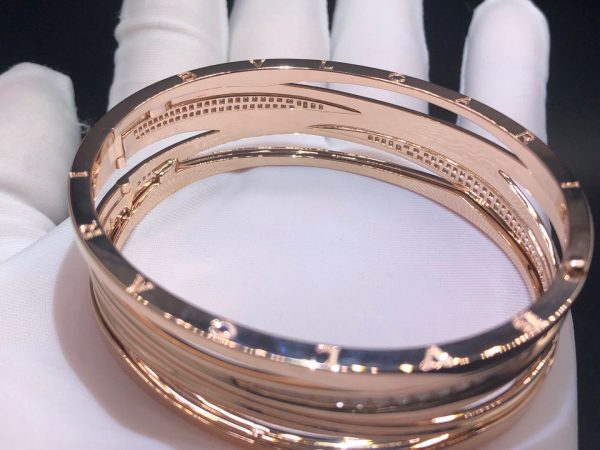Vòng tay BVLGARI B.ZERO1 đính kim cương vàng hồng 18K