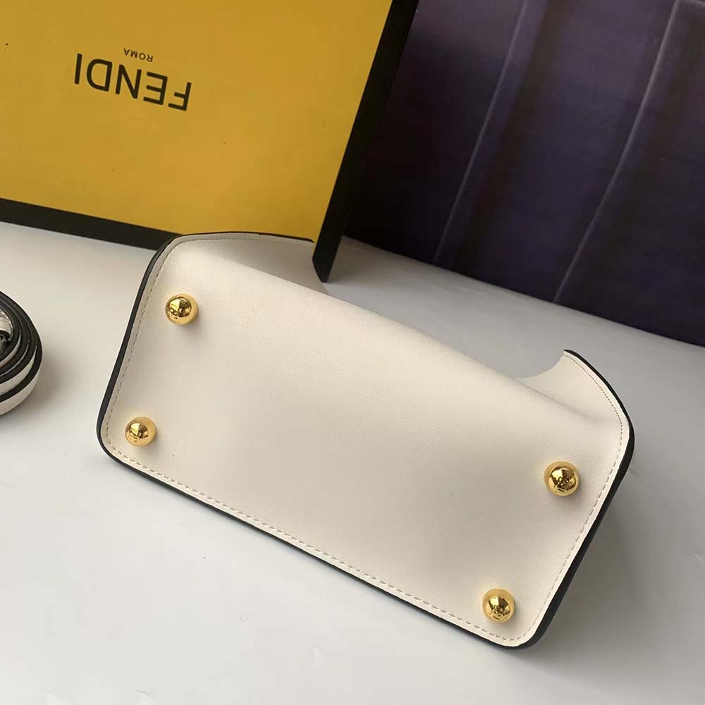 TÚI Fendi Way Medium Made of Camellia-Colored Leather Bag-White