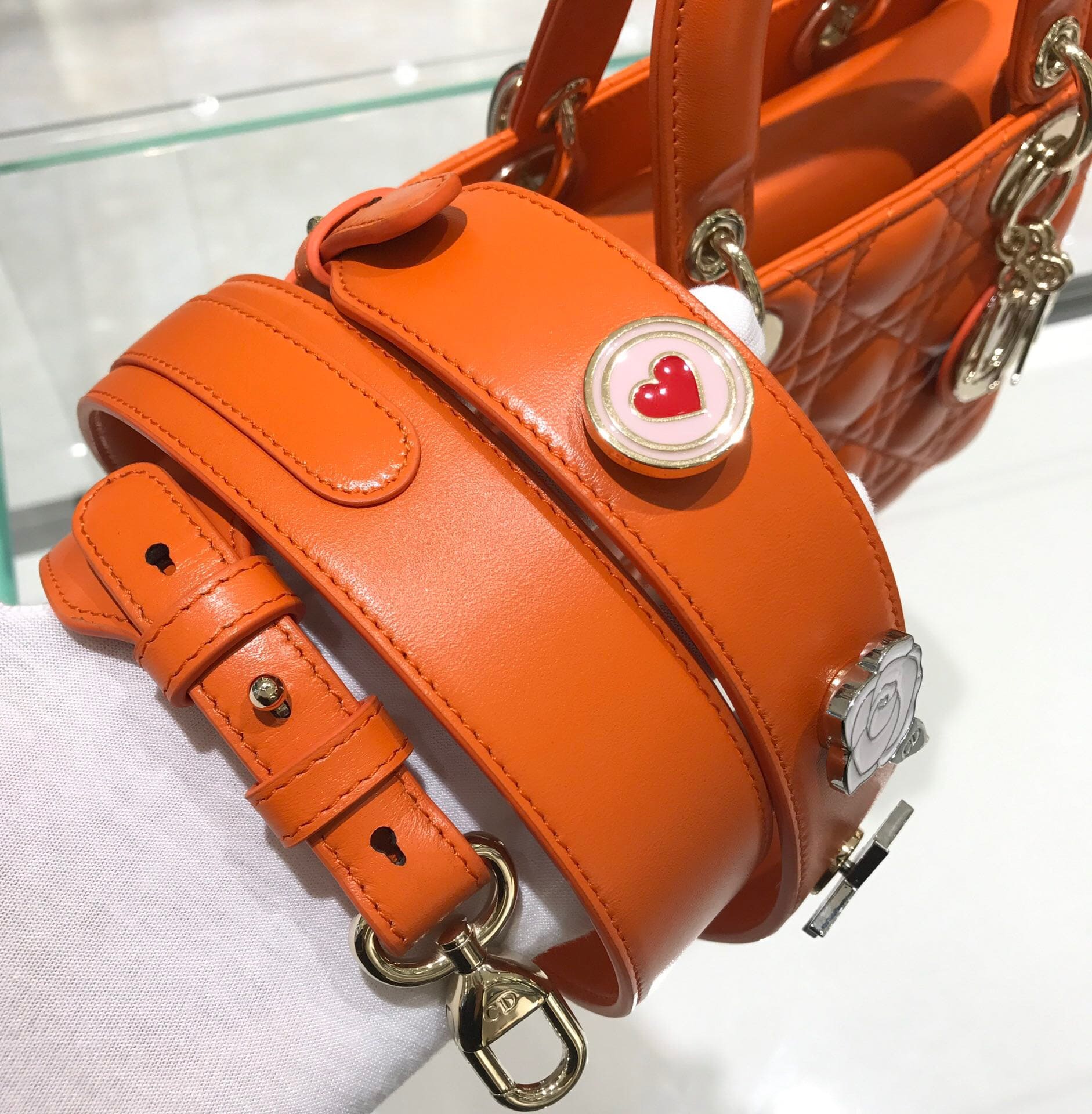 TÚI CHRISTIAN DIOR Lady Dior Bag Orange Cannage Lambskin Top Quality
