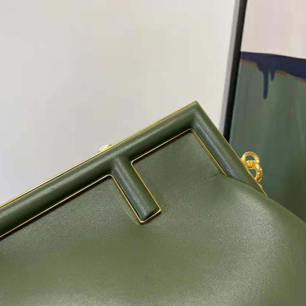 TÚI Fendi Women First Small Dark Green Leather Bag