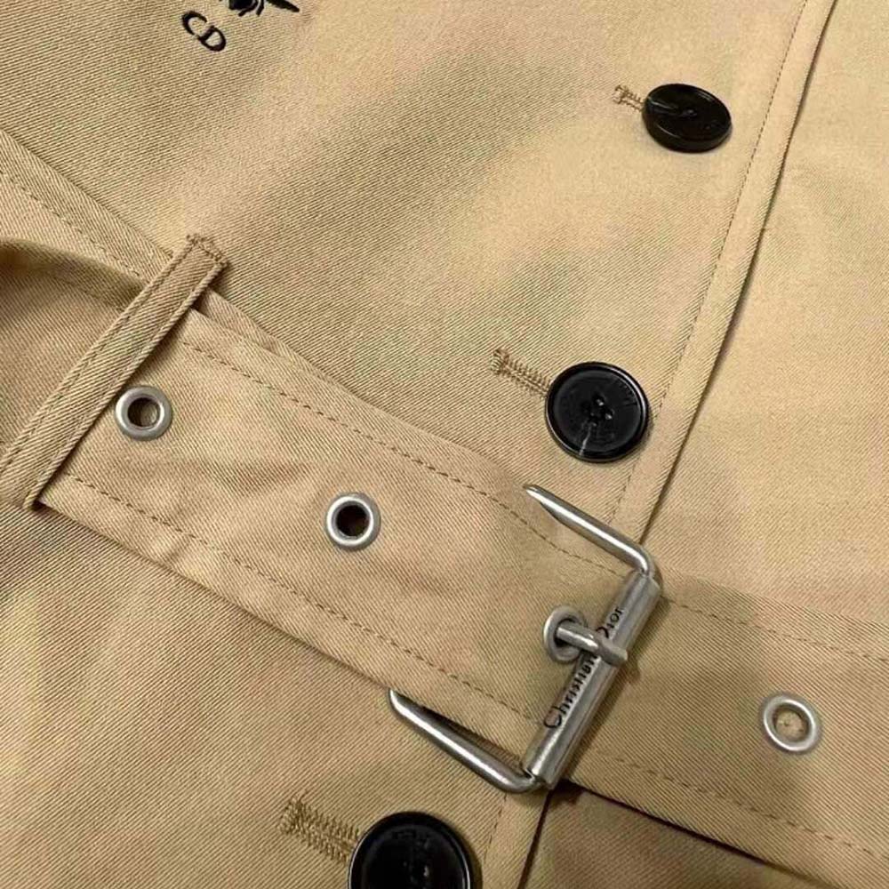 VÁY Dior Dress with Belt Beige Cotton Gabardine